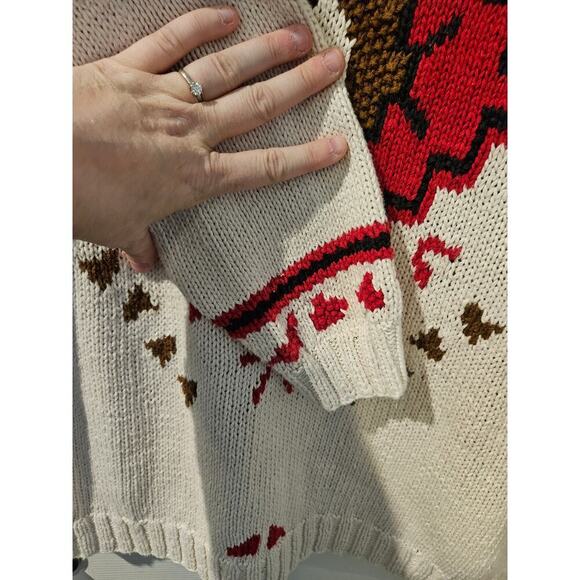 Paul Harris Vintage Ramie Cotton Sweater L Southwest Aztec Knit 80s 90s Oversize - Picture 3 of 6